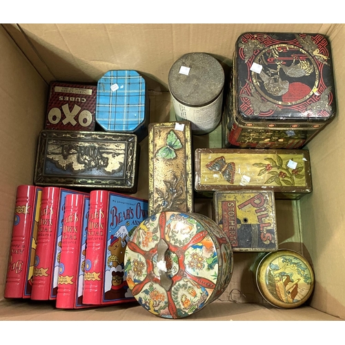 39 - A selection of old tins etc.