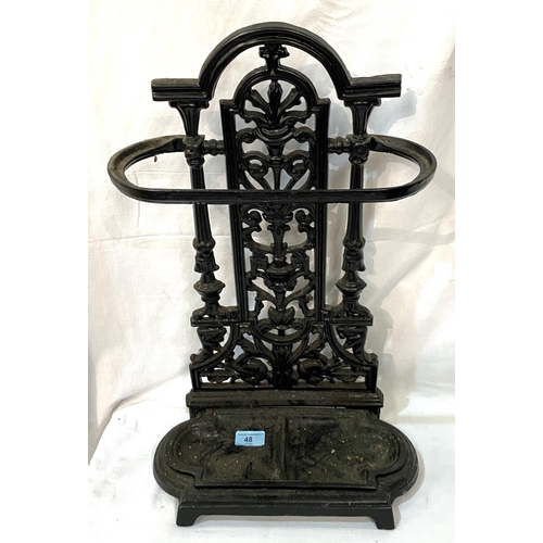 48 - A traditional metal stick stand; a Bavarian style wall item