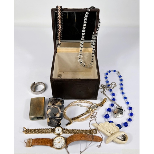 570 - A selection of costume jewellery and watches etc