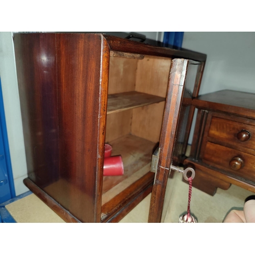 1 - A mahogany dwarf 2 height chest of drawers; a 19th century mahogany salt box and correspondence box