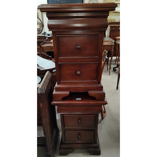 887 - A pair of reproduction mahogany 2 drawer bedside cabinets.