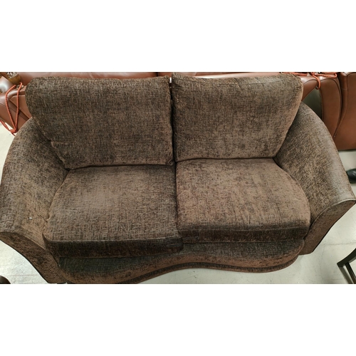 899 - A modern brown three seater settee length 180cm