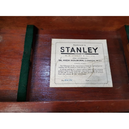 53 - A vintage Dumpy surveyors level in original box, by W.F. Stanley & Co, High Holborn, London