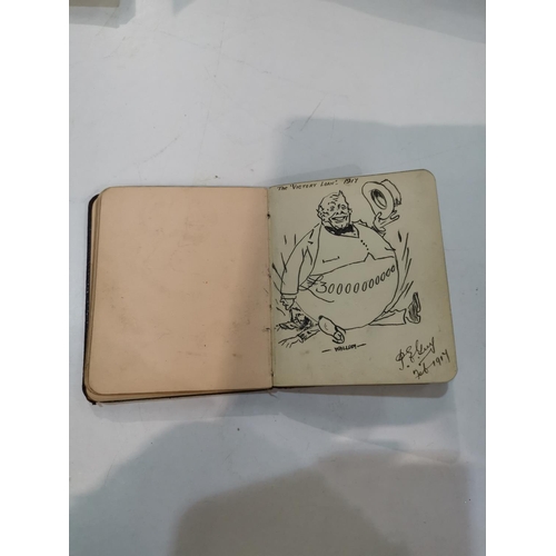 55 - Two early 20th century cartoon books by Will Dyson; an autograph book; a selection of mainly humorou... 