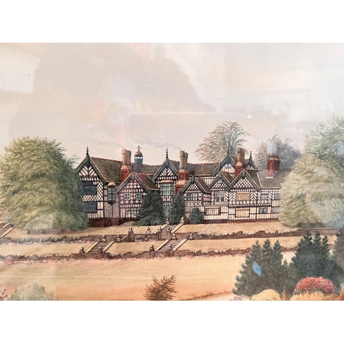 727 - Alf S. Watson: 'Bramall Hall' watercolour local scene, signed and dated 1922, 25 x 36cm framed and g... 