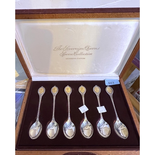 603 - An originally boxed set of 6 teaspoons 