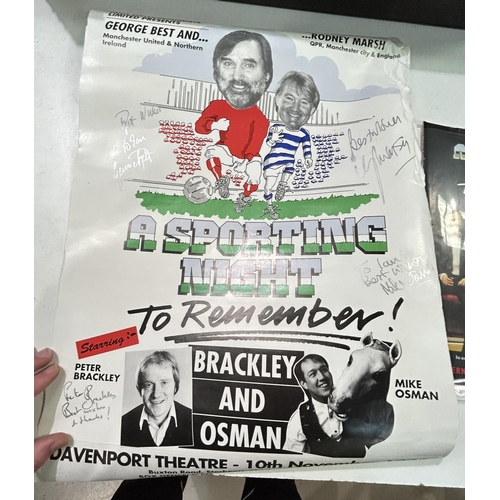 55 - DAVENPORT THEATRE, STOCKPORT, A Sporting Night, poster 10th Nov. 1993 SIGNED by GEORGE BEST and RODN... 