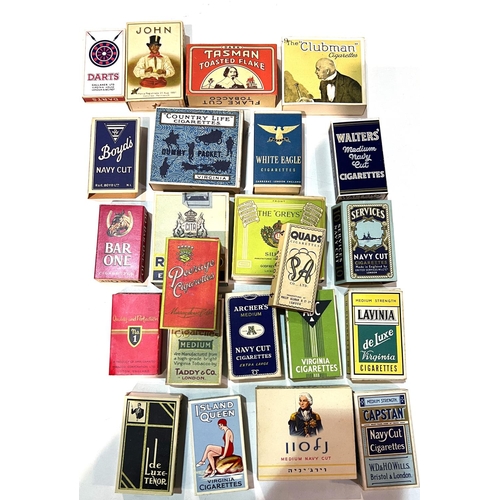 104 - Twenty four vintage picture/unusual cigarette packets:  Island Queen; John The Clubman cigarett... 