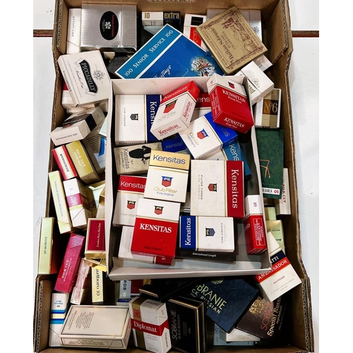 108 - A large selection of vintage cigarette packets:  Sobranie; Kensitas; etc.