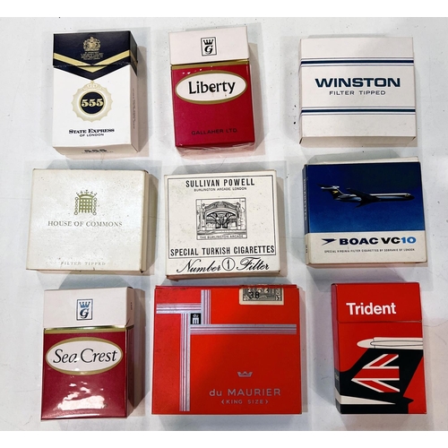 109 - A large selection of vintage cigarette packets:  Sullivan Powell; Park Drive, Fribourg & Tr... 