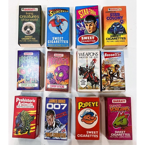 112 - A collection of sweet cigarette packs by Barratt and others:  Thunderbirds; Star Trek; Superman... 