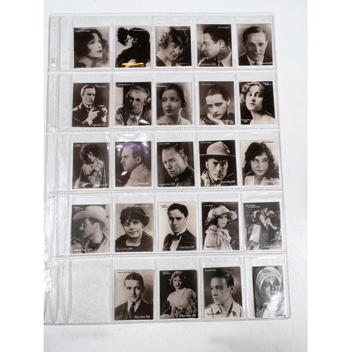 151 - Job movie star monochrome cigarette cards:  Charlie Chaplin; Betty Bronson; etc.; 49, unnumbere... 