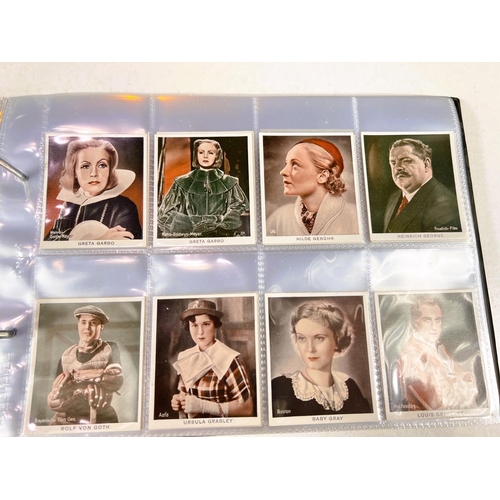 162 - An album of 1930's German film/entertainment cards: Gerbatiys Luxusbild-Serie Filmsterne actress car... 