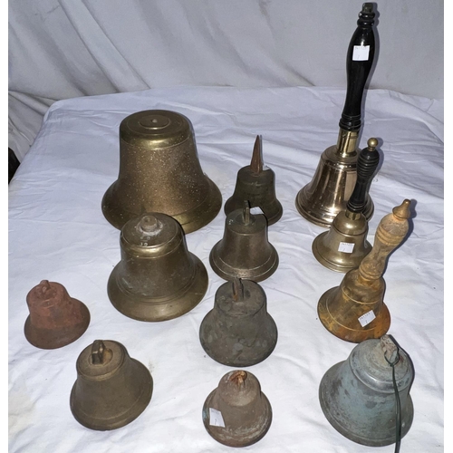 7 - A collection of hand bells; other bells