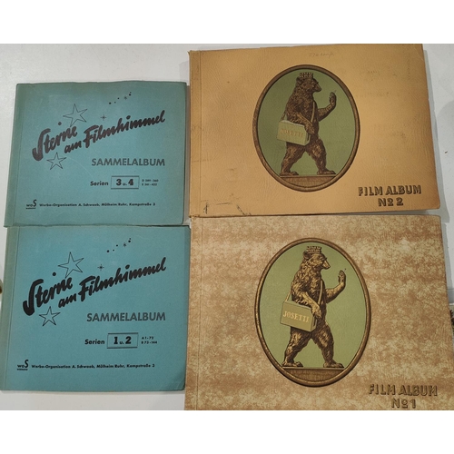 140 - Two German Josetti cigarette card albums, No. 1 & No. 2, complete; 2 German Sterne am Filmhimmel... 