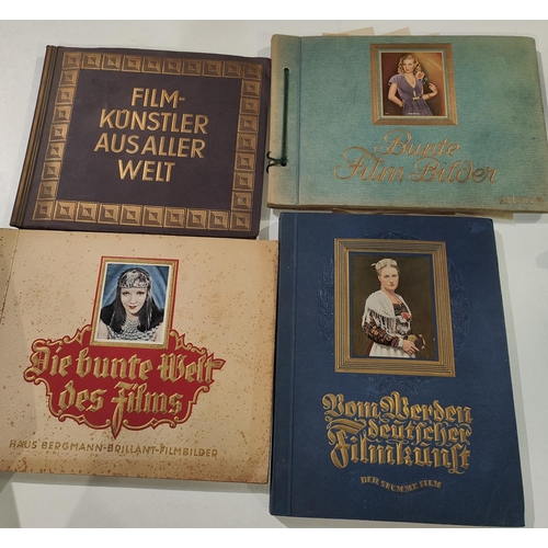 144 - Four 1930's German cigarette card albums of film stars:  Die bunte Welte des Films, Haus Bergma... 