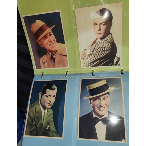 153 - An album of Classic cigarette cards, film star actors in their studios, monochrome, on paper; a simi... 