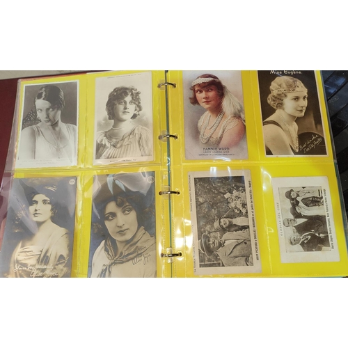 155 - An album of early 20th century and later postcards of film and stage stars, 90 approx; Miss Eugene, ... 