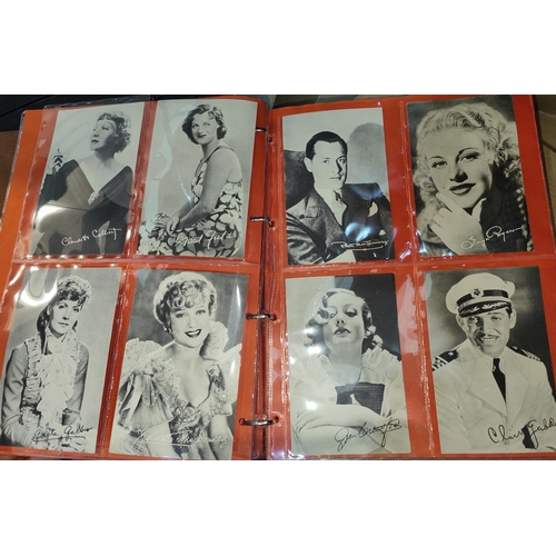 156 - An album of postcards:  Fascinating Film Stars Film Star Favourites portrait wallets; early 20t... 