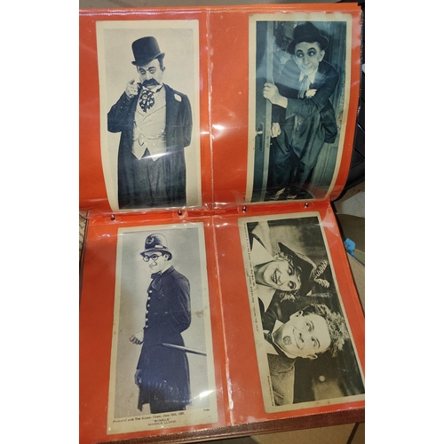 156 - An album of postcards:  Fascinating Film Stars Film Star Favourites portrait wallets; early 20t... 