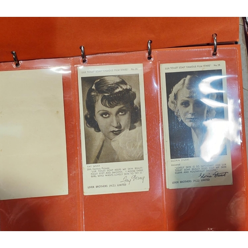 161 - Two albums of various film/entertainment cards:  Studio Portrait Star Cards, My Weekly, Lux soa... 