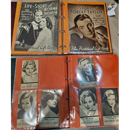 161 - Two albums of various film/entertainment cards:  Studio Portrait Star Cards, My Weekly, Lux soa... 