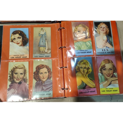 161 - Two albums of various film/entertainment cards:  Studio Portrait Star Cards, My Weekly, Lux soa... 