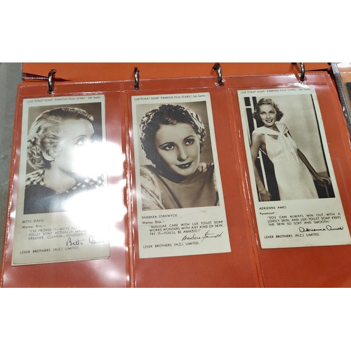 161 - Two albums of various film/entertainment cards:  Studio Portrait Star Cards, My Weekly, Lux soa... 