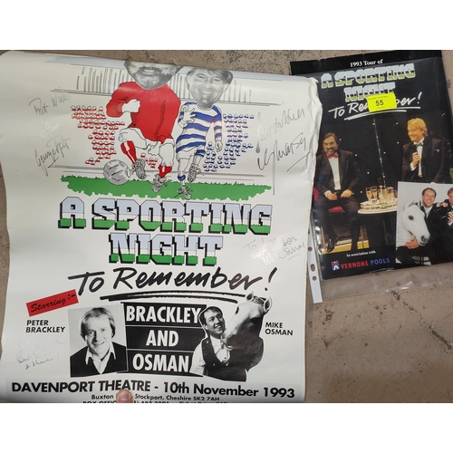 55 - DAVENPORT THEATRE, STOCKPORT, A Sporting Night, poster 10th Nov. 1993 SIGNED by GEORGE BEST and RODN... 