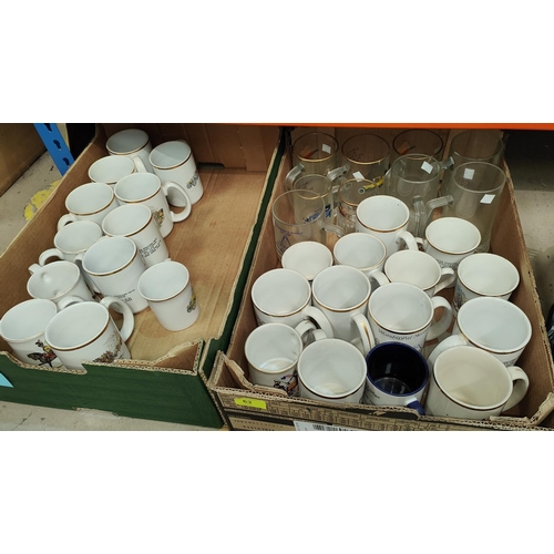 63 - A large collection of Masonic and commemorative mugs, glasses etc