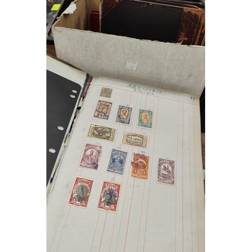 71 - An interesting vintage collection of British Colonial and world stamps contained in two ledgers, 2 o... 