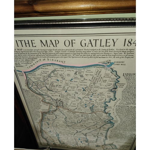 87 - A collection of framed and glazed old maps including 