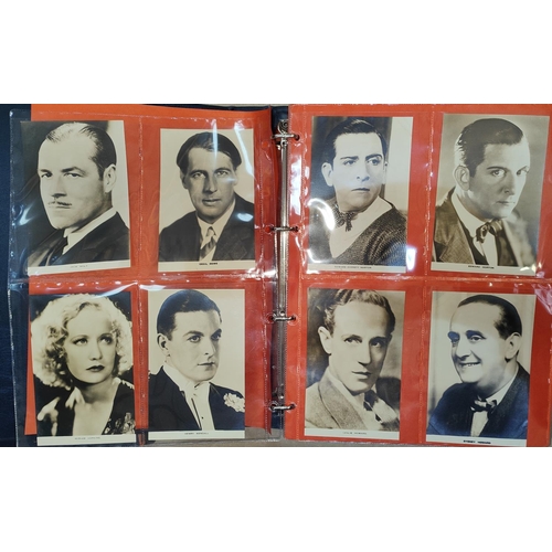 170 - Cigarette Cards: Two good sized albums of cigarette cards, postcards early 20th century Film Stars e... 