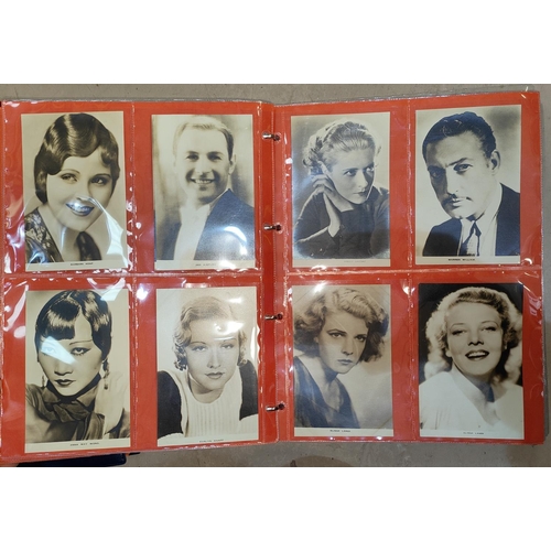 170 - Cigarette Cards: Two good sized albums of cigarette cards, postcards early 20th century Film Stars e... 