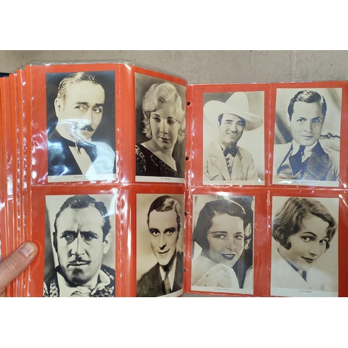 170 - Cigarette Cards: Two good sized albums of cigarette cards, postcards early 20th century Film Stars e... 