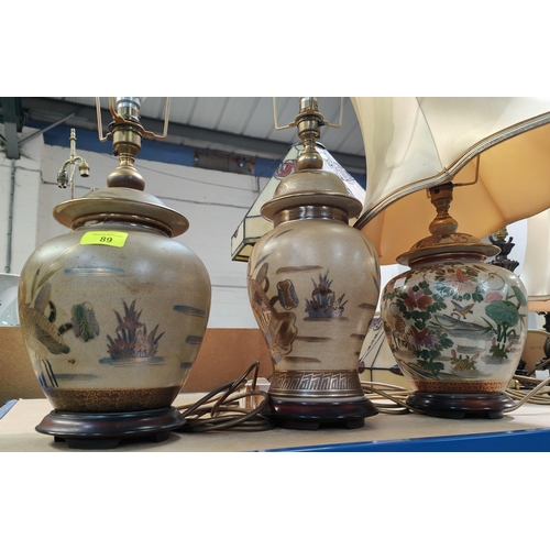 89 - Three oriental style table lamps