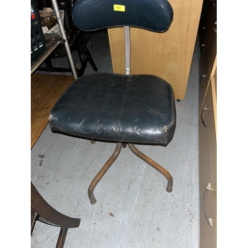 838 - A mid 20th century tubular metal office swivel chair