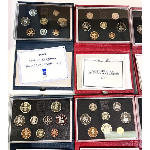 351 - GB: Proof coin sets: 1983-1986, 1988-1990 (7)