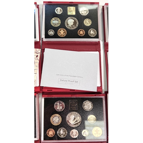 352 - GB: Proof coin sets: 1996-1999, 2001/2 (6)