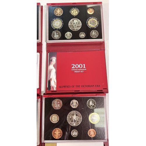 352 - GB: Proof coin sets: 1996-1999, 2001/2 (6)