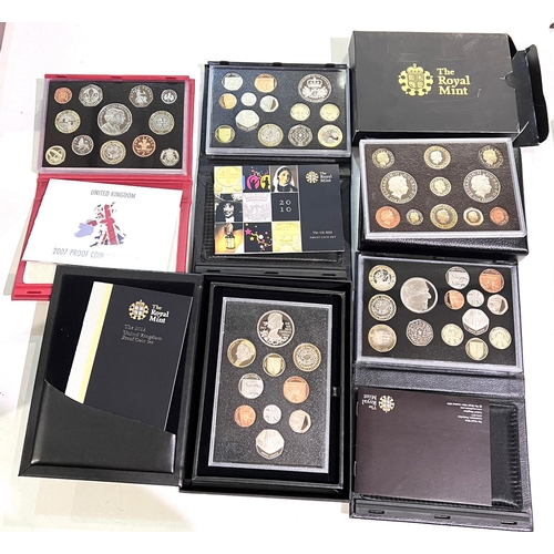 360 - GB proof coin sets: 2007/8, 2010/11/12 (5)