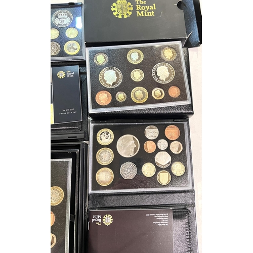 360 - GB proof coin sets: 2007/8, 2010/11/12 (5)