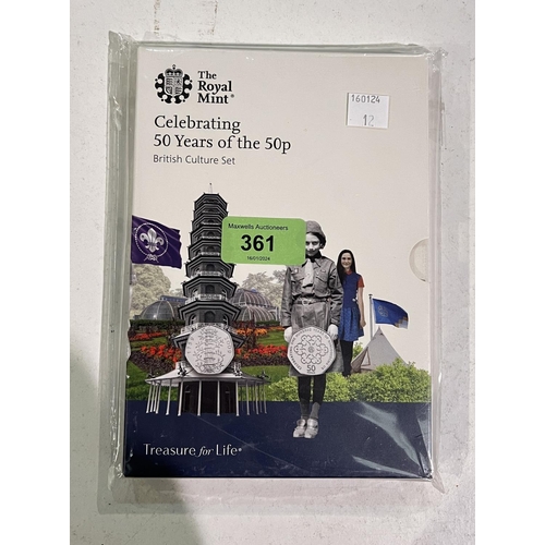 361 - GB: Royal Mint - Celebrating 50 years of the 50p, including 2019 Kew Gardens example