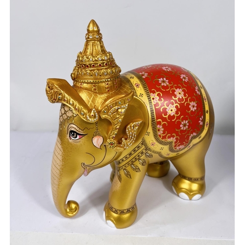 574G - Elephant Parade composition limited edition model:   Royal Elephant gold by Chakrit Chooch... 