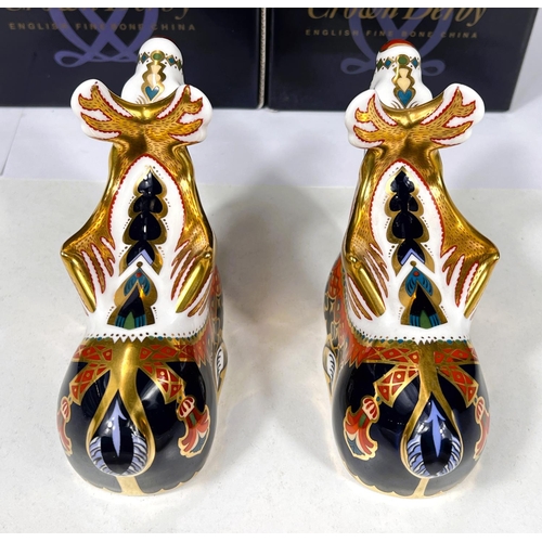 588 - Two Royal Crown Derby Reindeer (with boxes)