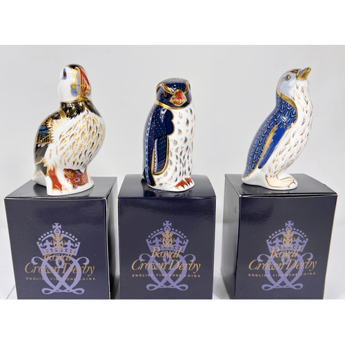 597 - Three Royal Crown Derby birds  