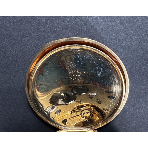 661 - An 18ct gold half hunter pocket watch, keyless, inside back plate inscribed (gross 110gm)