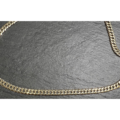 687 - A 9ct gold flattened curb link necklace, length 50cm, 21.8gm