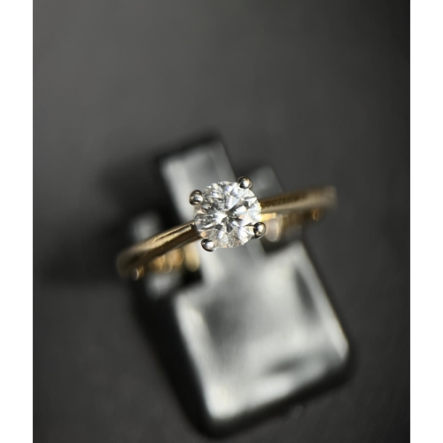 747 - An 18ct gold solitaire diamond ring 0.5ct, size L, 'One Love'