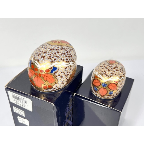 598A - Two Royal Crown Derby Hedgehogs 